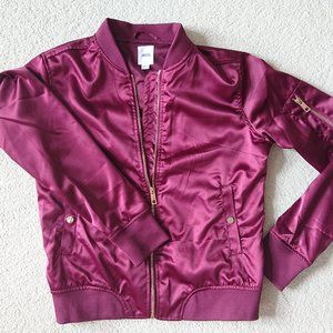Satin Burgundy Bomber Jacket